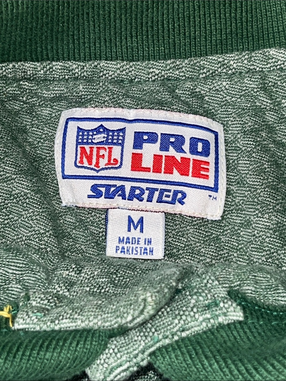 VTG 100% Cotton 90s Green Bay Packers Starter Pro Line Polo Green M (Fits L) - Picture 5 of 10
